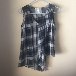 Maeve maternity plaid overlay top xs